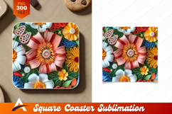 Quilled Paper Flowers And Leaves Coaster Designs Product Image 1