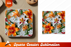 Elegant Paper Quilling Flower Art Coaster Designs Product Image 1