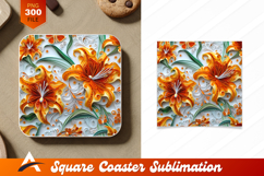 Quilled Floral Paper Art Coaster Designs Product Image 1