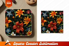 Colorful Quilled Flowers And Leaves Coaster Designs Product Image 1