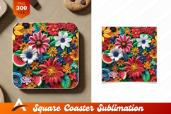 Quilling Art Floral Background Coaster Designs Product Image 1