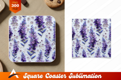 Purple Quilled Flowers Coaster Designs Background Product Image 1