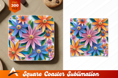 Colorful Paper Flowers Coaster Designs Background Product Image 1