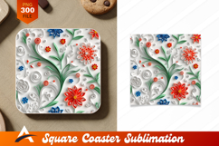 Quilling Paper Flowers Art Coaster Designs Product Image 1
