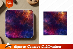 Abstract Nebula With Scratches Coaster Designs