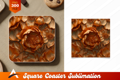Bronze Flowers Floral Pattern Coaster Designs Product Image 1