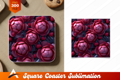 Abstract Flowers And Raspberries Coaster Designs Product Image 1