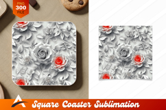Embossed Floral Roses Gray Coaster Designs Decor Product Image 1