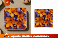 Vivid Orange Flowers And Purple Leaves Abstract Floral Product Image 1
