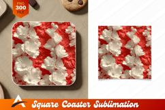 Elegant Floral Background Of White Flowers On Coral Red Product Image 1