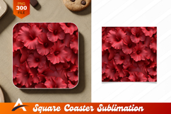 Elegant Arrangement Of Scarlet Hibiscus Flowers Background Product Image 1