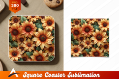 Seamless Pattern Of Elegant Sunflowers And Leaves Product Image 1