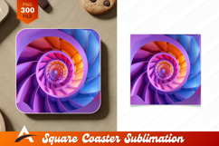 Abstract Spiral Colorful Coaster Design Template Product Image 1