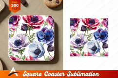 Colorful Watercolor Anemone Flowers Seamless Pattern Product Image 1