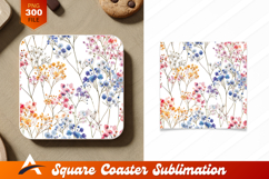 Watercolor Floral Seamless Pattern Coaster Design Product Image 1