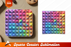 Colorful Geometric Triangular Tile Pattern Coaster Designs