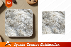 Abstract White Furry Texture Coaster Design Concept Product Image 1