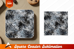 Abstract Gray Furry Pattern Coaster Design Product Image 1