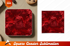 Abstract Deep Red Fur Texture Coaster Design Product Image 1