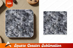Gray Fluffy Fur Abstract Coaster Design Texture Product Image 1