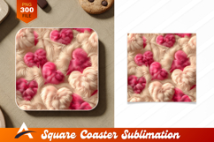 Fluffy Hearts Valentine Background For Coaster Design Product Image 1