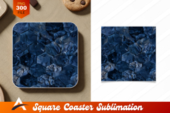 Blue Hexagon Geometric Coaster Design Background Product Image 1