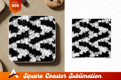 Black And White Furry Coaster Design Texture Product Image 1