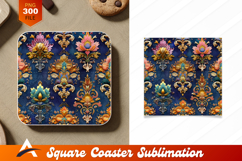 Ornamental Floral Damask Pattern Coaster Designs