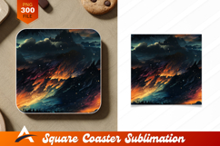 Dreamy Night Sky Abstract Landscape Coaster Design Product Image 1
