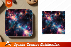 Cosmic Abstract Nebula Space Glow Coaster Design Product Image 1