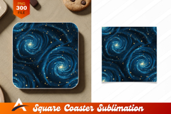 Galaxy Seamless Pattern Cosmic Background Coaster Design Product Image 1