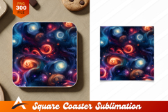 Cosmic Swirls Abstract Seamless Pattern Coaster Design Product Image 1