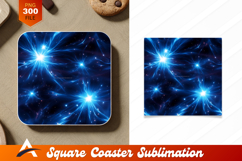 Blue Space Stars Galaxy Abstract Coaster Design Product Image 1