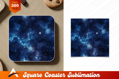 Blue Nebula Starfield Space Coaster Design Product Image 1