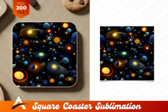 Abstract Galaxy Planets Coaster Design Concept Product Image 1