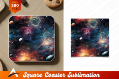 Colorful Nebulae And Planets In Deep Space Coaster Design Product Image 1