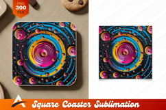 Abstract Circles Colorful Artistic Coaster Designs Surface