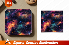 Colorful Nebula Galaxy Space Coaster Design Seamless Product Image 1