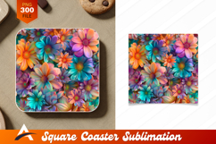 Vivid Colorful Flower Background Perfect For Coaster Designs