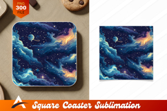 Dreamy Galaxy With Stars And Planet Coaster Design Product Image 1