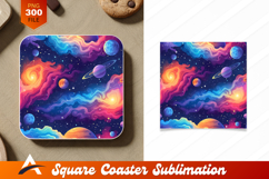 Seamless Space Pattern With Planets Coaster Design Product Image 1