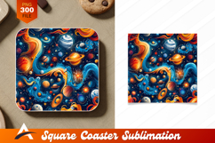 Colorful Solar System Planets Coaster Design Pattern Product Image 1