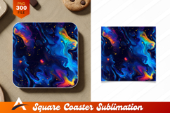 Abstract Fluid Art With Space Coaster Design Product Image 1