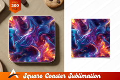 Abstract Nebula Swirls Glowing Coaster Design Image Product Image 1