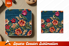 Floral Embroidery Texture Coaster Design Background Product Image 1