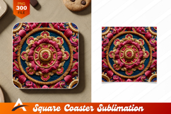 Embroidered Mandala Art Coaster Design Background Texture Product Image 1