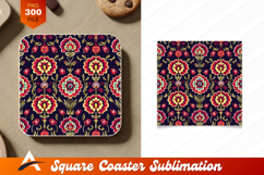 Colorful Vintage Floral Seamless Pattern Coaster Design Product Image 1