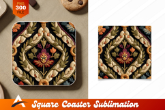 Floral Coaster Design Dark Decorative Background Product Image 1