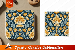 Ornate Golden And Silver Floral Coaster Design Product Image 1