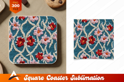 Floral Embroidery Pattern Decorative Coaster Design Product Image 1